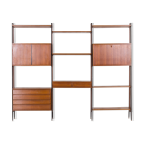 Italian teak wall unit with a desk and bar cabinet/secretarie, 1960s