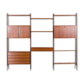 Italian teak wall unit with a desk and bar cabinet/secretarie, 1960s