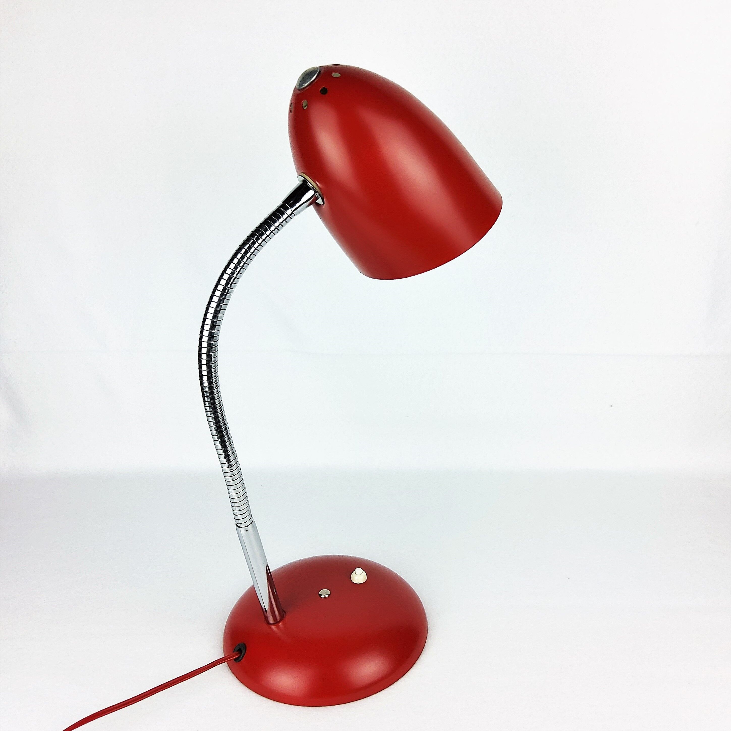 Vintage lamp red metal 1950