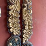 18th Century Italian Handcarved Polychrome Painted Pilaster Friezes, Set of 2