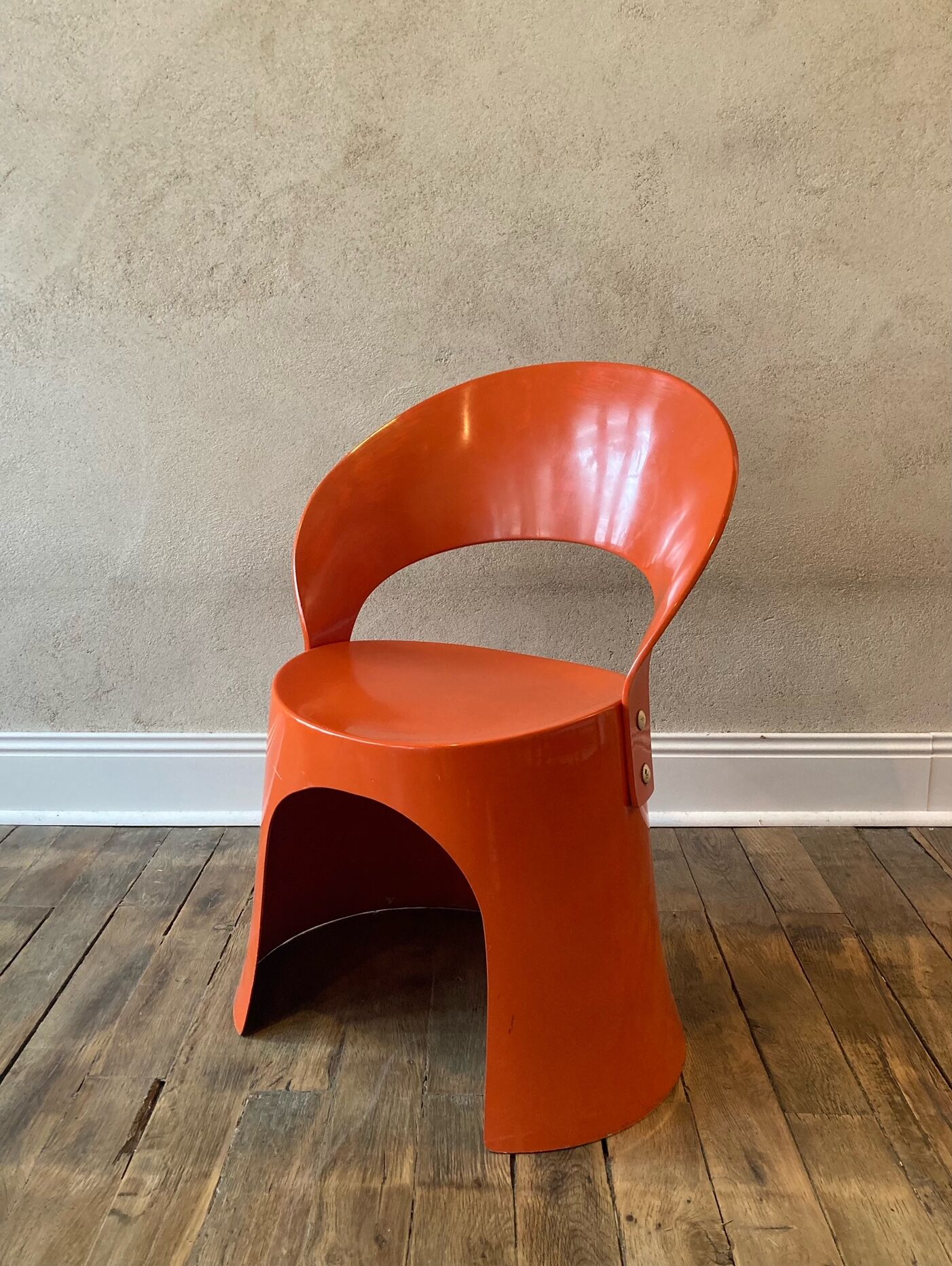 Nanna Ditzel, chair model OD 5301 in orange lacquered fiberglass