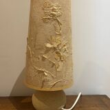 stone lamp with its lampshade in dried flowers 1970