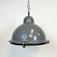 Grey Industrial Pendant Lamp with Clear Glass Cover, 1970s