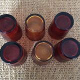 6 amber glasses