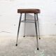 Vintage stool with leatherette seat