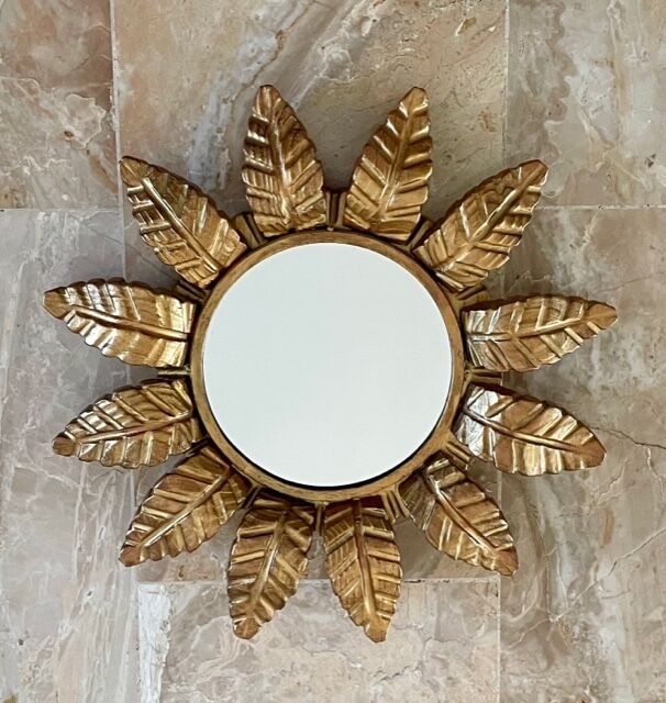 Sun mirror in gilded wood 1960