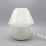 Vintage mushroom table lamp in grey murano glass, 1970s