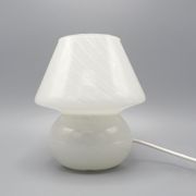 Lampe de table champignon en verre gris de Murano, années 1970