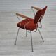 1960s, Danish armchair, original condition, teak wood armrests, chrome steel.