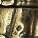 Ancienne cloche de table/ou Décoration en bronze à patine Dorée. Femme victorienne en robe crinoline