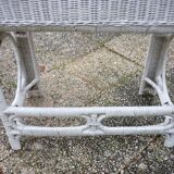 Vintage white rattan dressing table 60s-70s