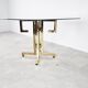 Table à manger géométrique en laiton années 1970