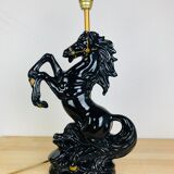 Black and gold ceramic horse lamp foot