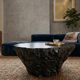 Table basse sculptée brutaliste “Météorite” – pièce unique