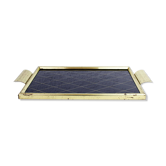 50s brass and glass platter