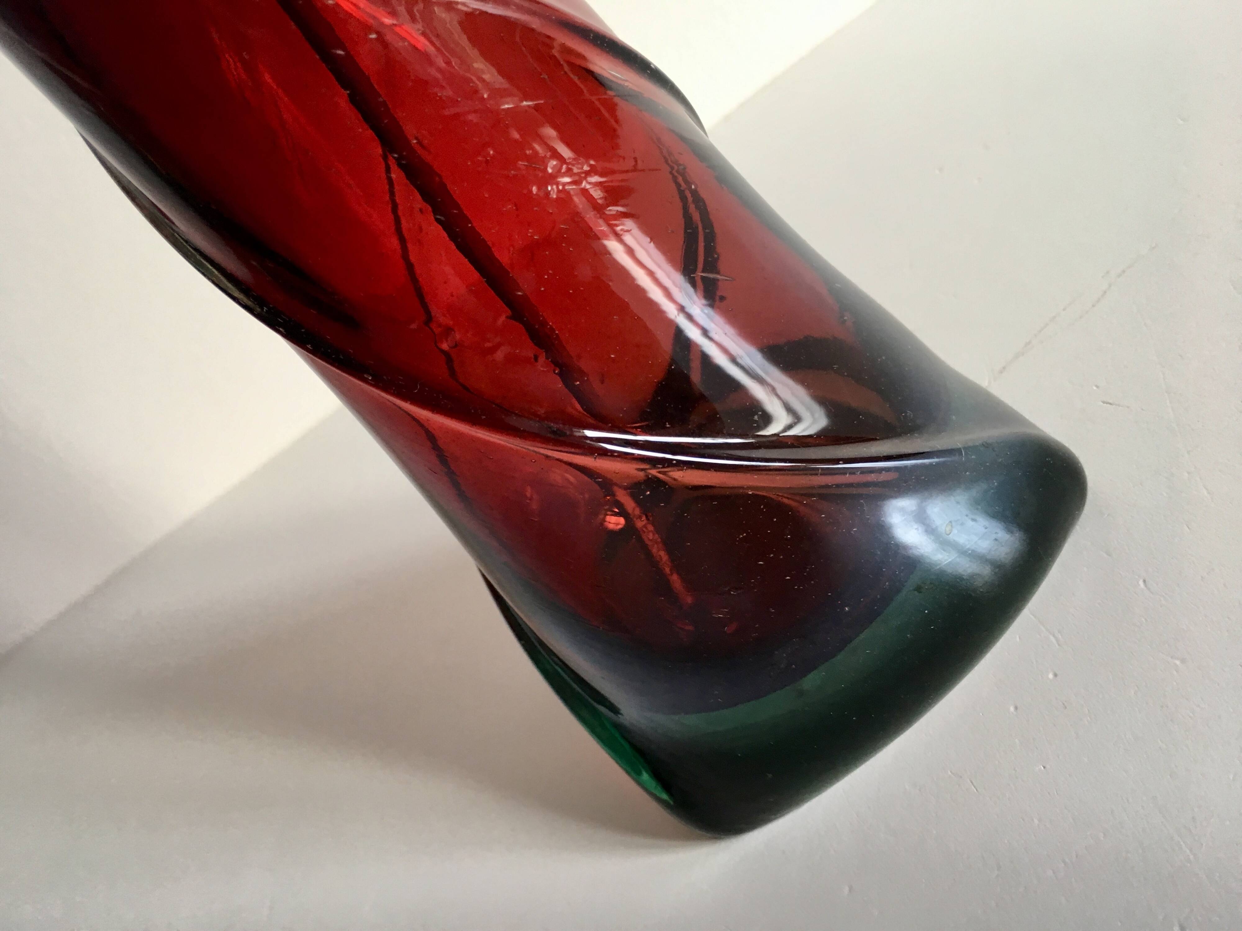 Modernist art deco crystal vase