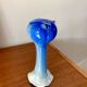 Vase en opaline bleu Tie & Dye design années 50-60