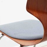 Flötotto chair with curved shell, oak and chrome