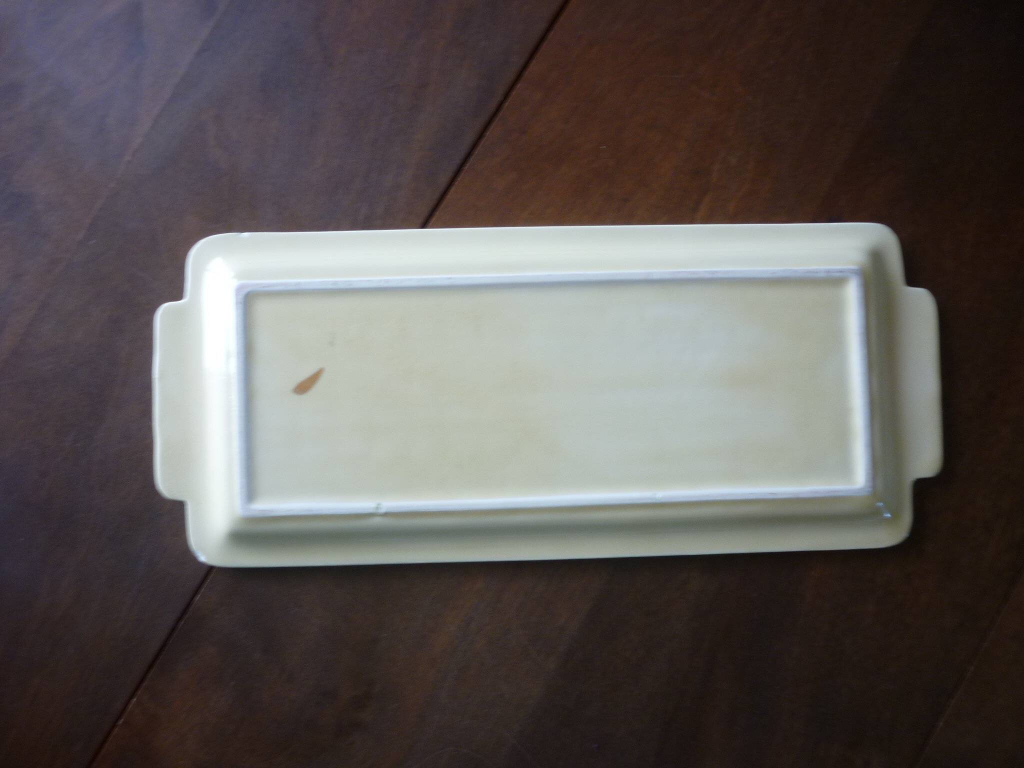 Yellow and gold art deco cake dish 40 cm