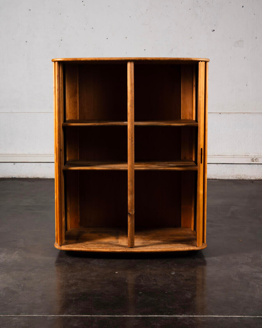 Grocery cabinet with curtain