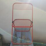 Red mesh folding chair Taulin 80s