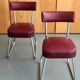 Office chairs in burgundy skaï 50s