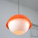 Space Age Italian Orange Plexiglass Pendant Lamp, 1970s