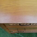 Commode en rotin années 50