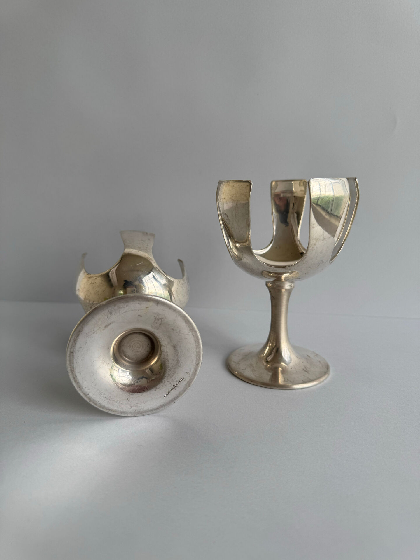 Vintage RARE Pair Of F. Neumann Solinger Silver Plated Fruit Serving D
