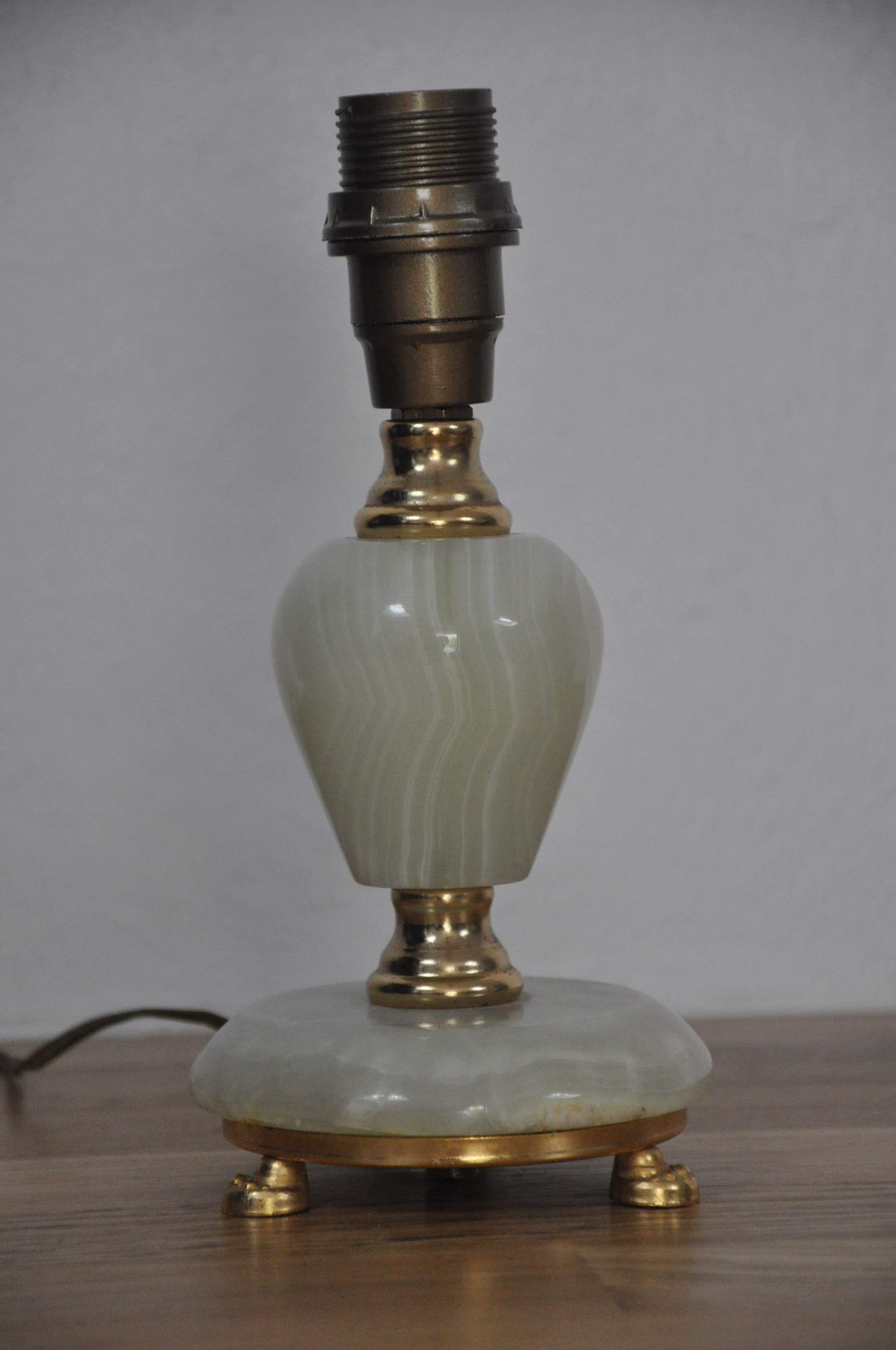 Lamp base in onyx and brass 60s