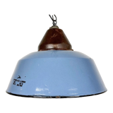 Industrial Blue Enamel and Cast Iron Pendant Light, 1960s
