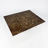 Italian Design Brown Marble Coffee Table, 1980s