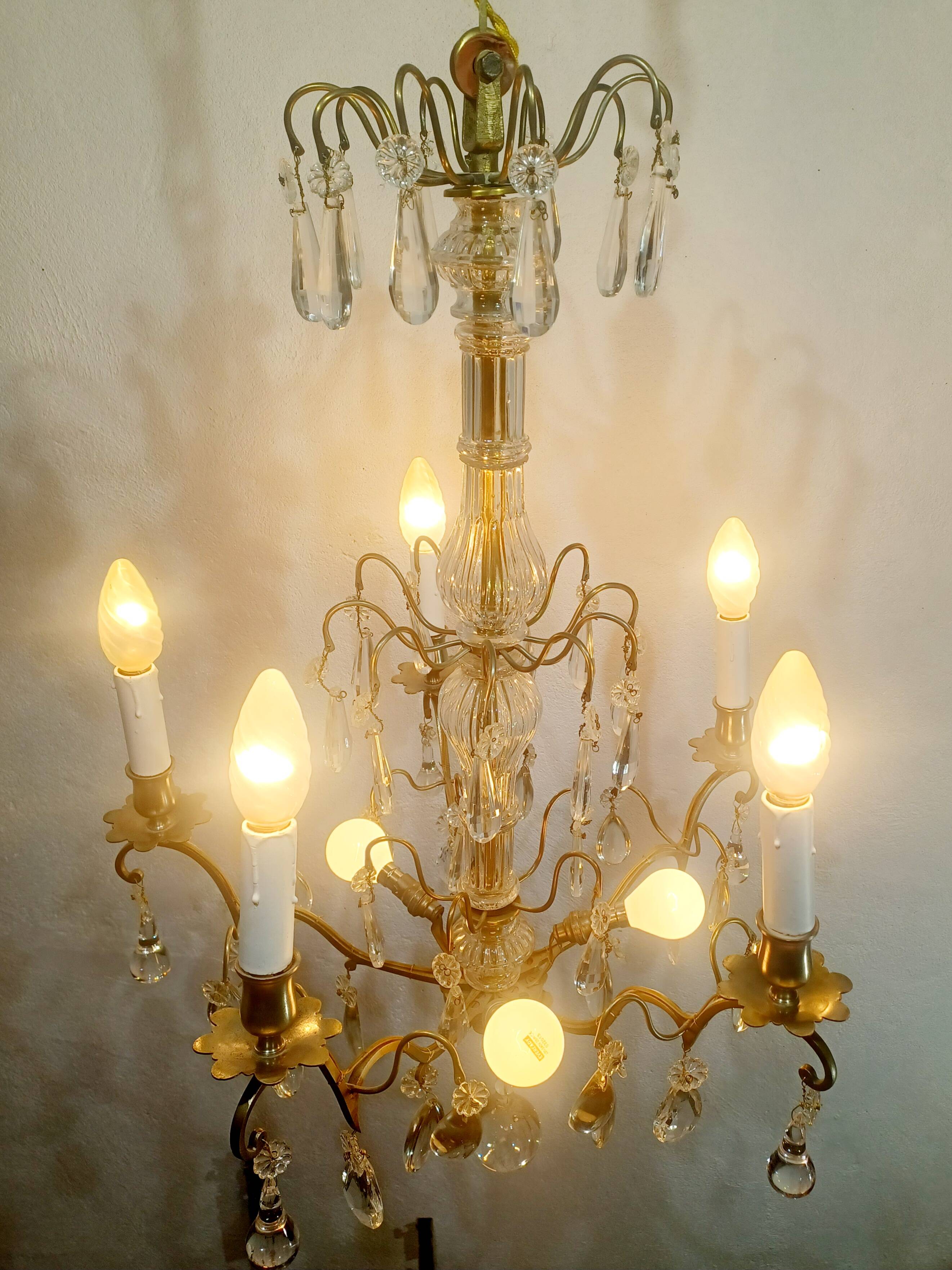 5-light crystal chandelier