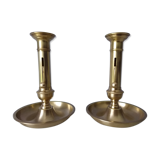 Duo of brass candlesticks