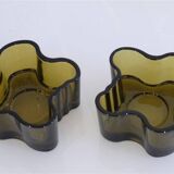 Pair of glass tealight holders from Iittala 1960