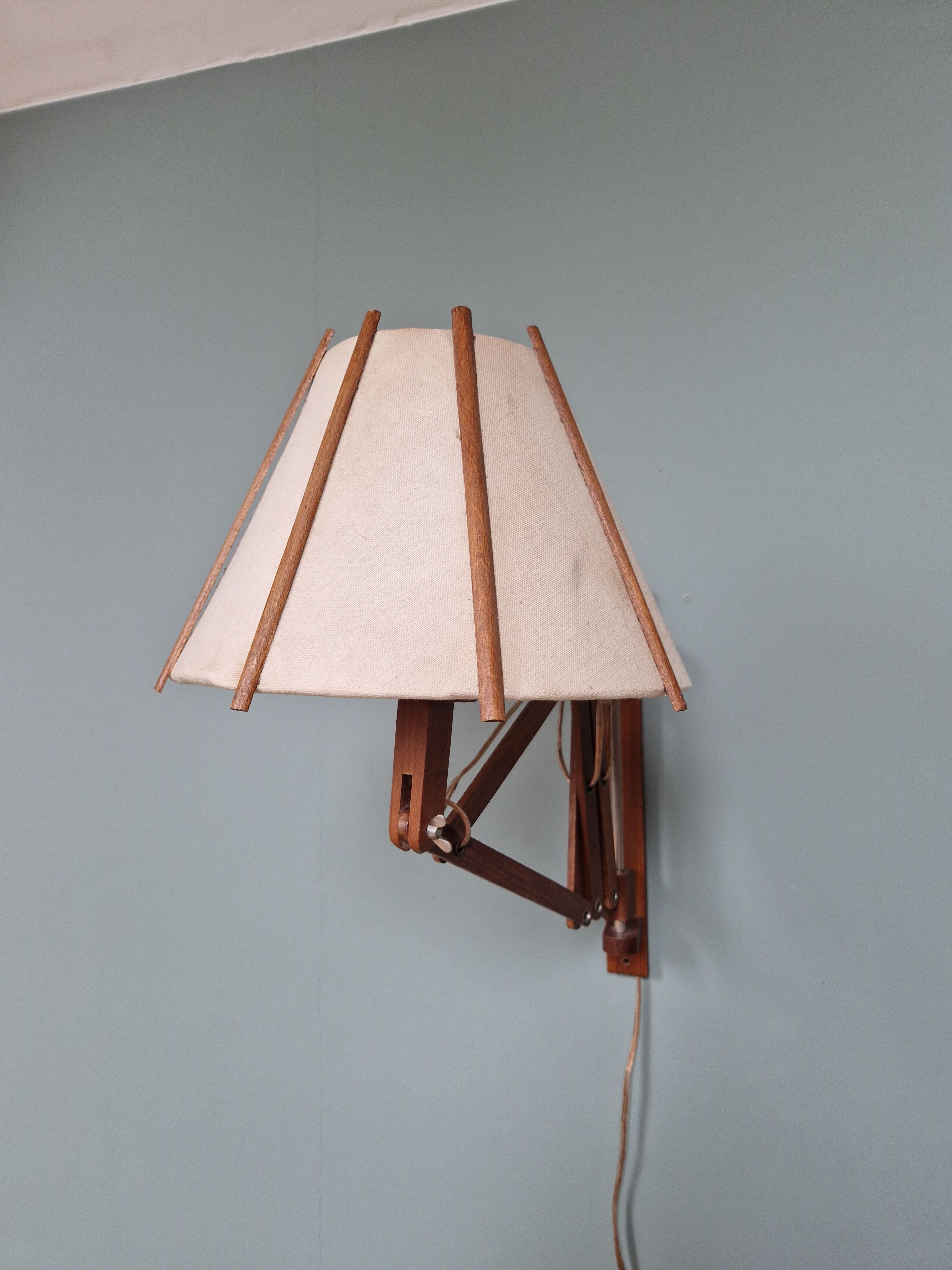 Scandinavian scissors wall lamp, 60s