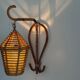 Unique wall lamp in bamboo and fabric, Lantern Design/One, Italy, 1960s