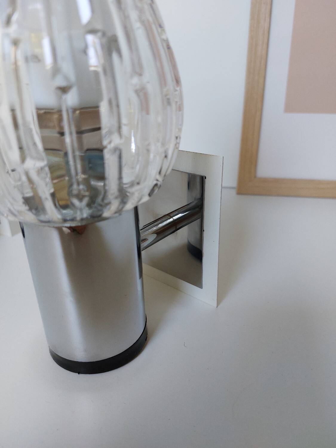 Italian chrome glass tulip wall lights 70s