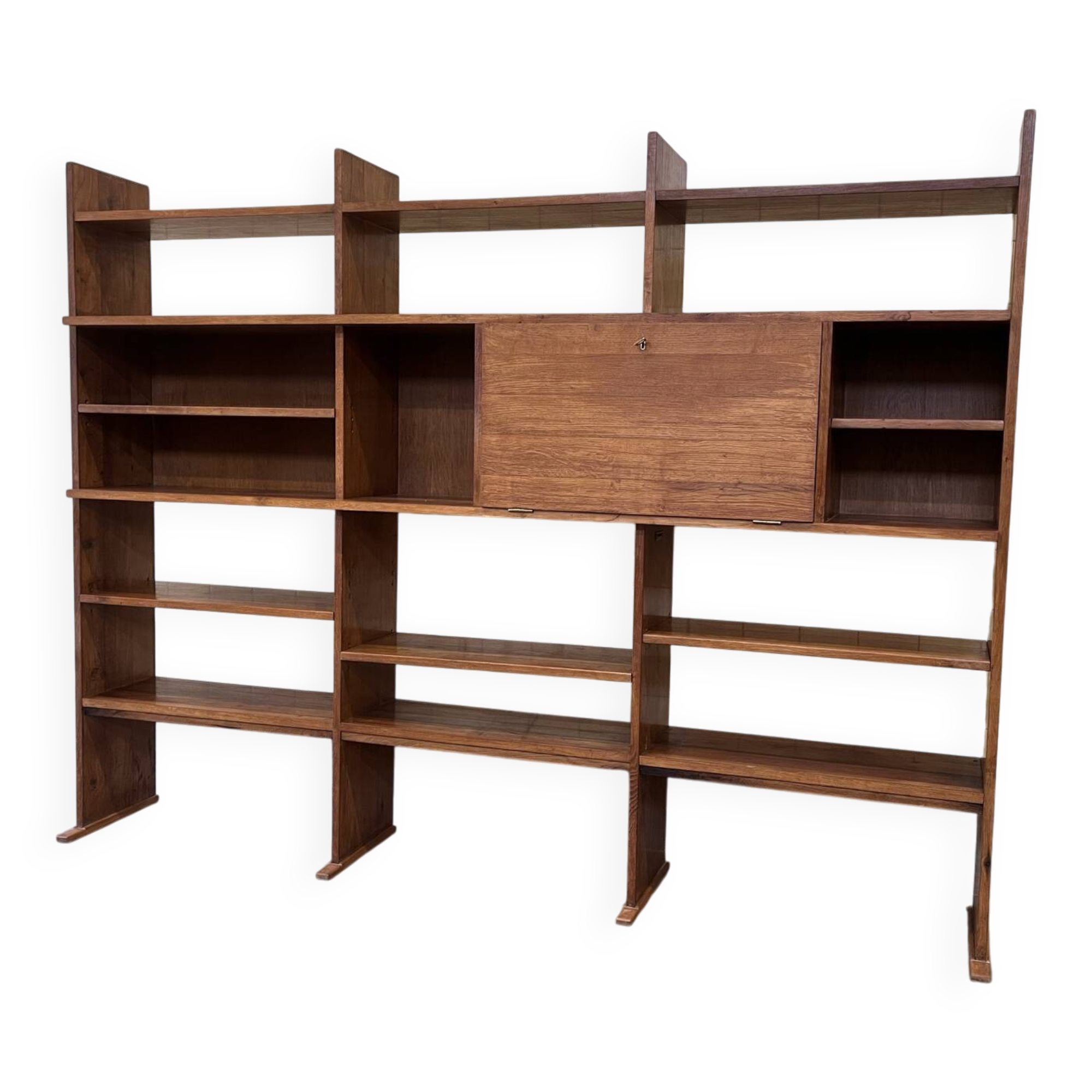 Vintage elm wood wall unit