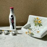 Soap holder and porcelain hook of Limoges Champs-Elysées vintage 60