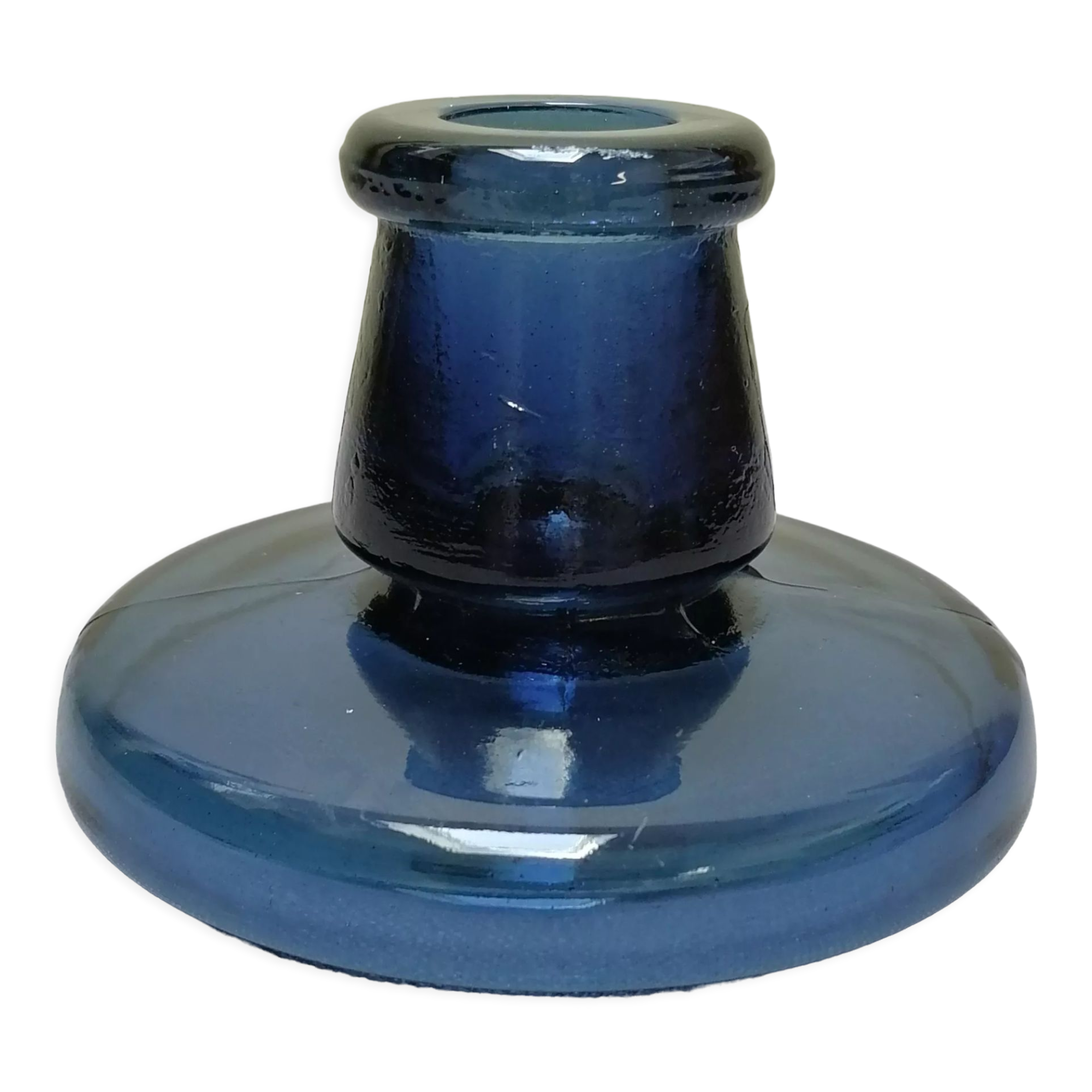 Cobalt glass candle holder by Maria Kariis