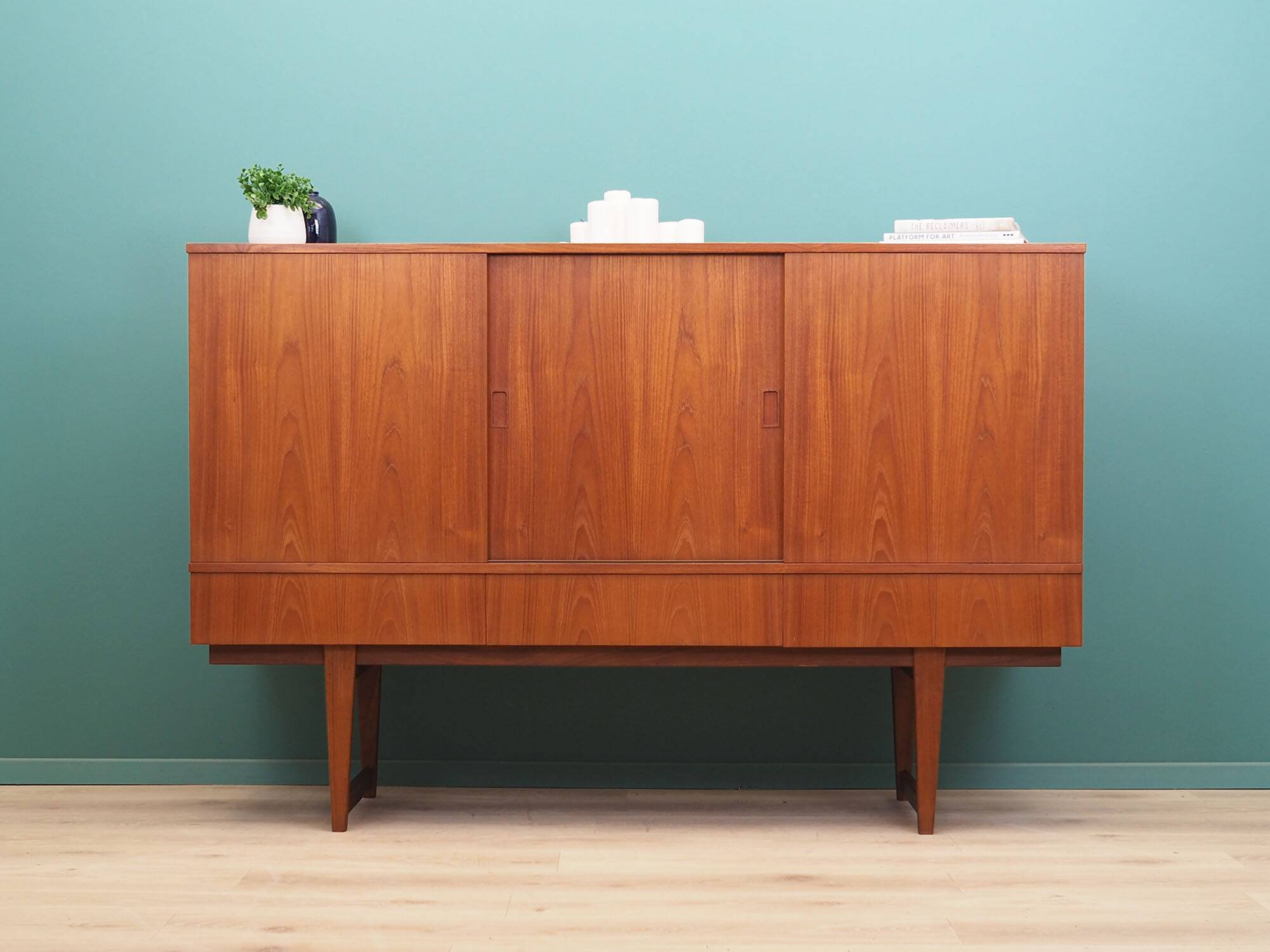 Teak highboard, Danish design, 1960s, production: Denmark