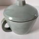 Covered sugar bowl in celadon ceramic – modernist lines