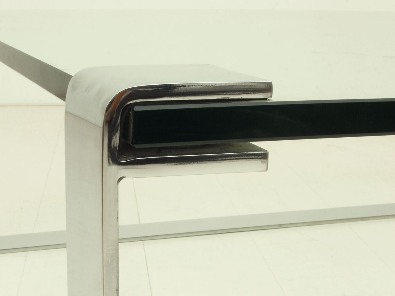 German Chrome & Glass Coffee Table • Model Klassik 1022 by Dr. Peter Draenert for Draenert, 1960s