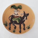 Ceramic plate sacred cow Buddha Vietnam