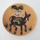 Ceramic plate sacred cow Buddha Vietnam