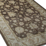 Brown Wool Rug Handmade Ziegler Carpet- 167x251cm