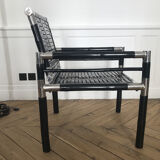Paire de fauteuils bambou et chrome, 1970’s