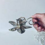 Silver flower candle holder