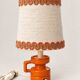Vintage orange ceramic table lamp – 1970s